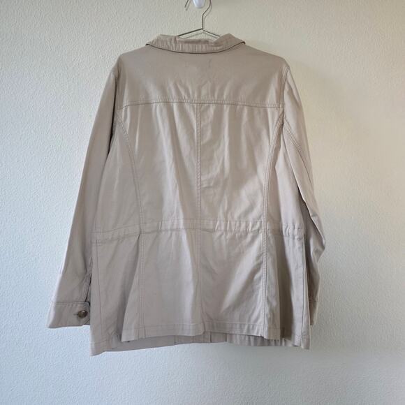 Talbots Button Front Jacket Beige Khaki Women Size L Long Sleeve NEW - Picture 8 of 13
